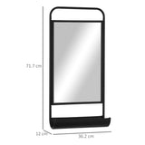 easycomfort easycomfort specchio da parete con mensola inferiore e struttura in metallo 36 2x12x71 7cm nero