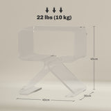 easycomfort easycomfort tavolino basso geometrico a 2 livelli in acrilico con gambe triangolari 40x30x45 cm trasparente