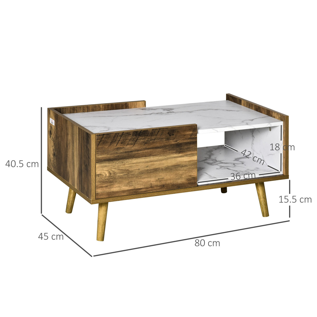 immagine-3-easycomfort-easycomfort-tavolino-da-caffe-rettangolare-con-cassetto-e-ripiano-80x45x40-5cm-marrone-e-bianco