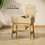 easycomfort easycomfort tavolino da salotto in stile boho con ripiano a scomparsa e ripiano aperto in mdf 30x60x60 5 cm color legno