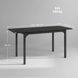 easycomfort easycomfort tavolo allungabile 4 6 posti espandibile da 120 160 cm con gambe in acciaio nero