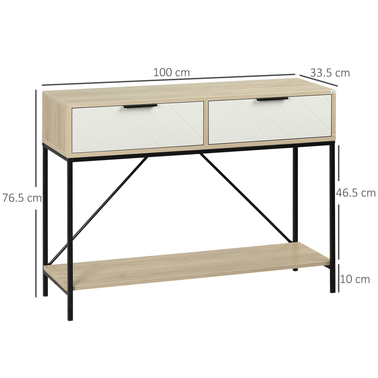 immagine-3-easycomfort-easycomfort-tavolo-consolle-da-ingresso-con-2-cassetti-e-ripiano-inferiore-in-mdf-truciolato-e-acciaio-100x33-5x76-5-cm