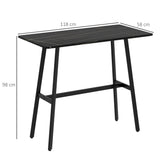 easycomfort easycomfort tavolo da bar rettangolare per 4 persone in mdf e metallo 118x58x98 cm nero