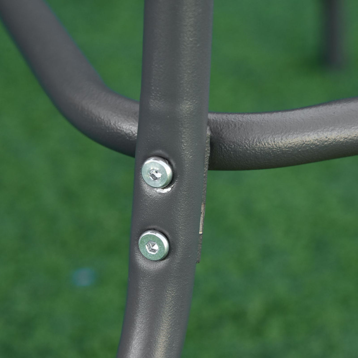 easycomfort easycomfort tavolo da giardino con foro per ombrellone arredamento da esterno in metallo e vetro 120x80x70cm grigio ean 8054144131580