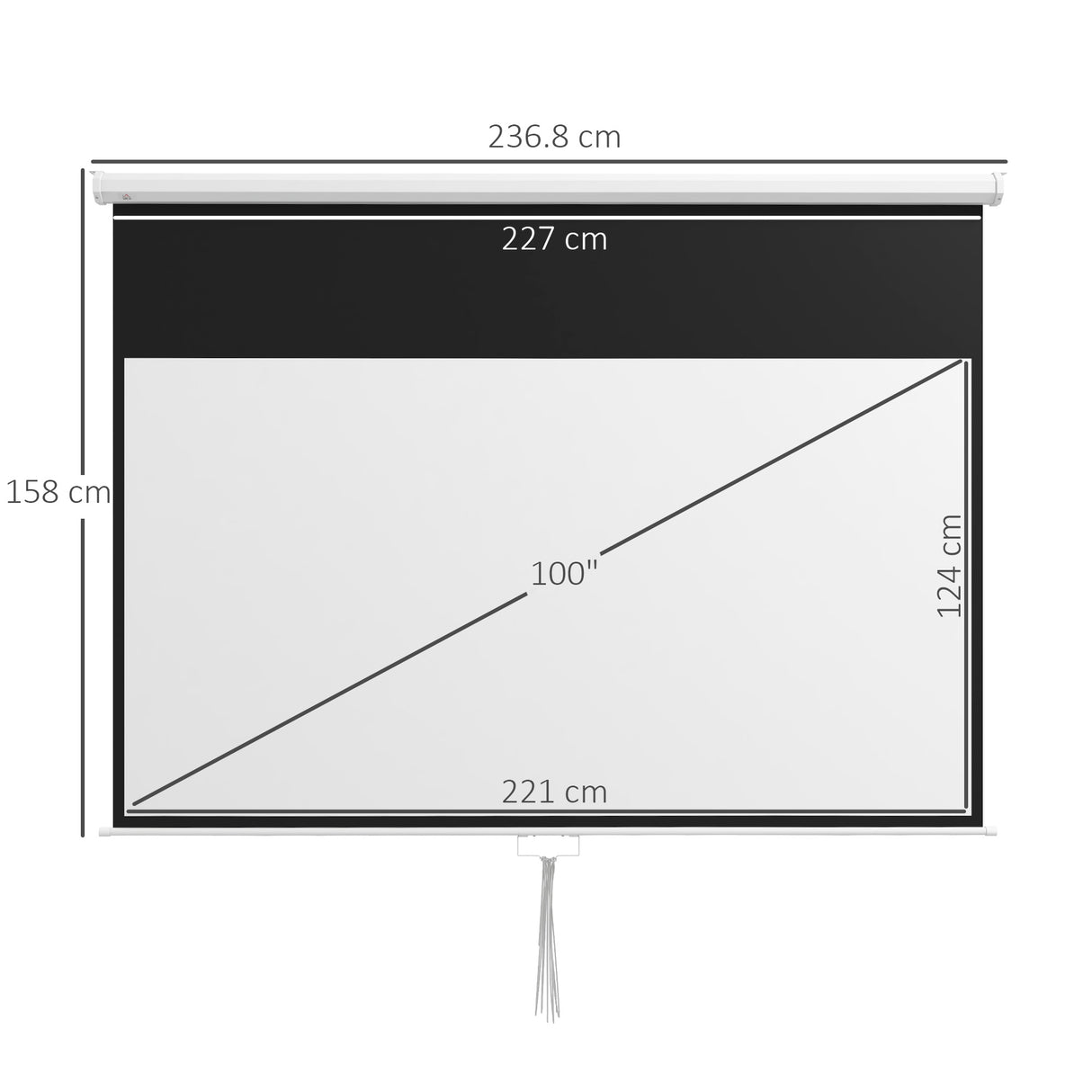 easycomfort easycomfort telo per proiettore 100 rapporto 169 fissaggio a muro e soffitto per casa e ufficio bianco