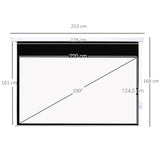 easycomfort easycomfort telo proiettore 100 pollici con telecomando in pvc e metallo 247x7 5x168 cm bianco