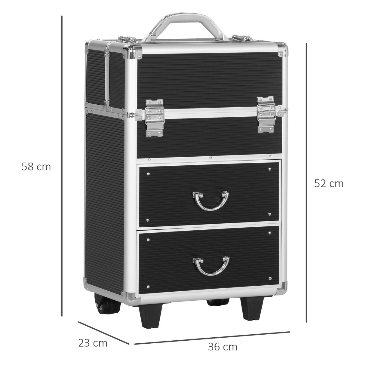 immagine-3-easycomfort-easycomfort-trolley-valigetta-porta-trucchi-professionale-blocco-con-2-chiavi-e-ruote-nero-36x23x52cm