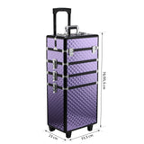 easycomfort easycomfort valigia porta trucchi professionale trolley makeup da viaggio in alluminio 2 ruote viola 33 5x23x7695 5cm ean 8054144137650