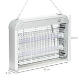 easycomfort easycomfort zapper per insetti e zanzare da 20w a luci led uv con vassoio rimovibile in abs e metallo 39x8x28 cm