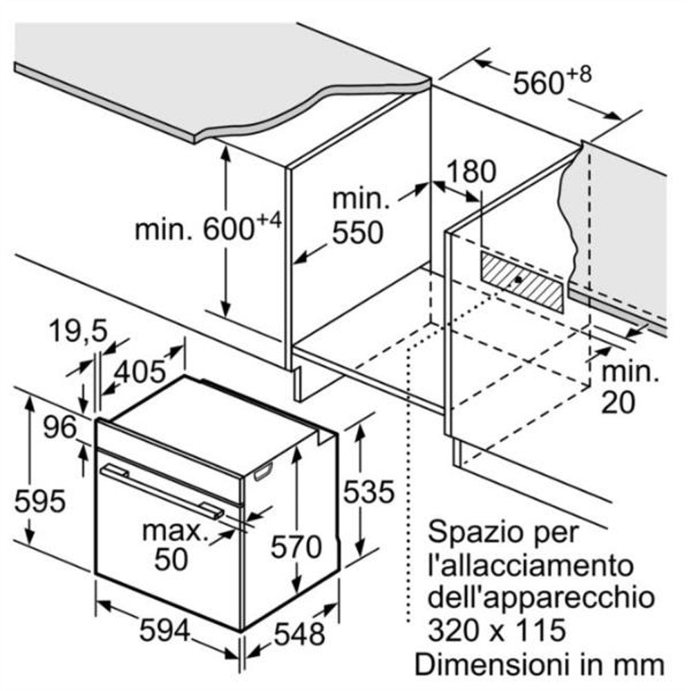 forno pirolitico da incasso bosch hba574br0 hotair 3d auto pulizia pirolis classe a