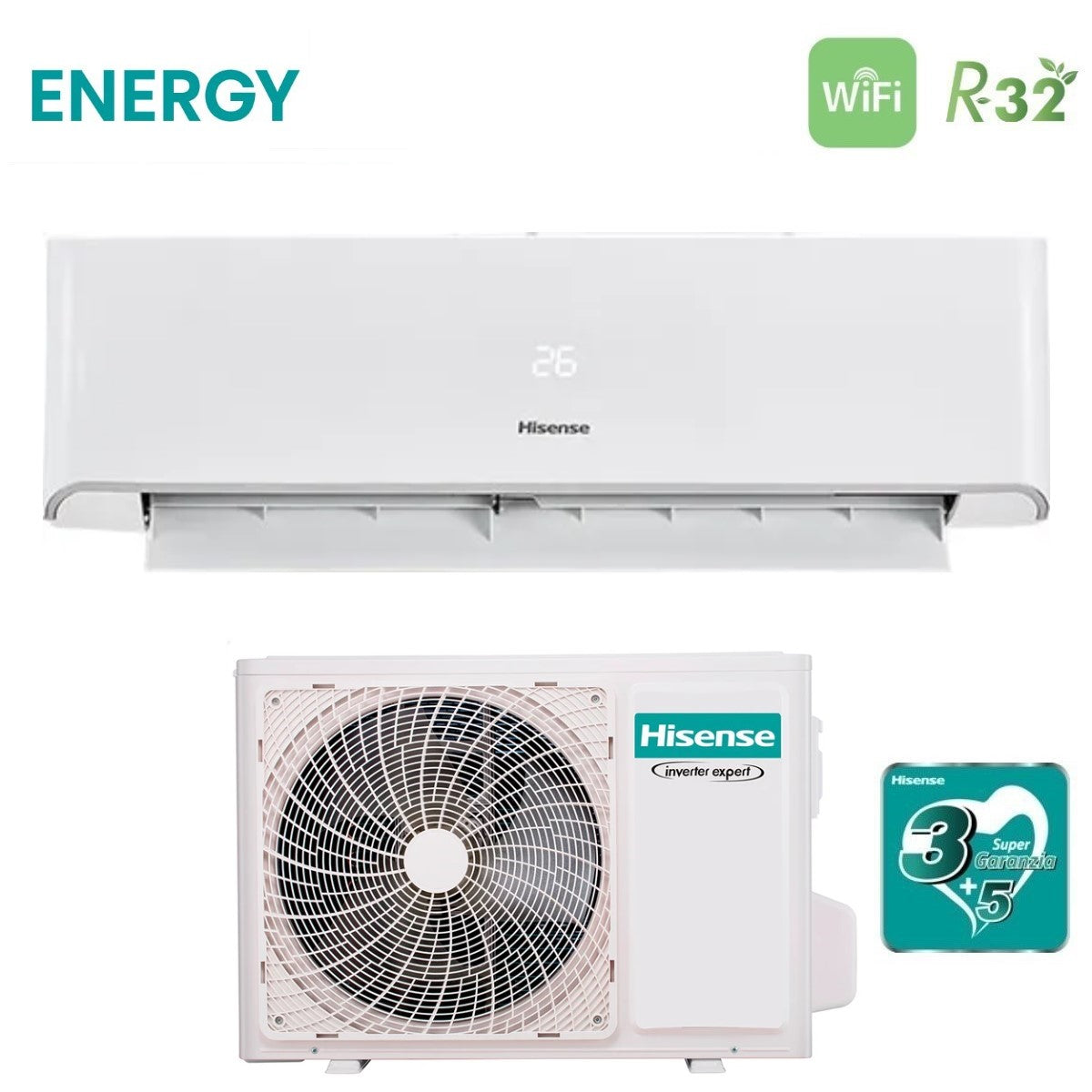 immagine-3-hisense-climatizzatore-condizionatore-hisense-inverter-serie-energy-12000-btu-tq35xe0cg-qe35xv2xw-r-32-wi-fi-integrato-classe-aa