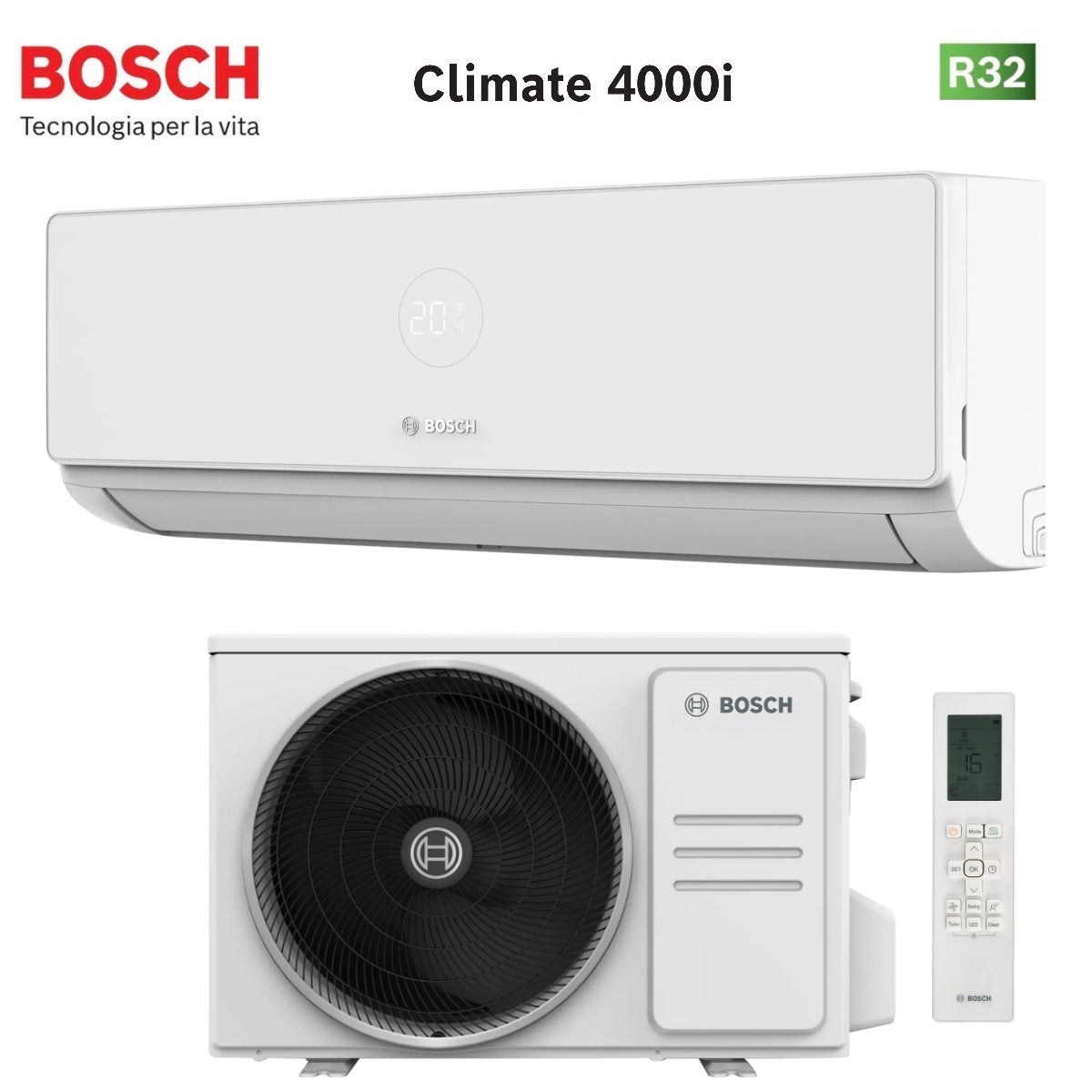 junkers bosch condizionatore bosch climate 4000i 18000 btu cl4000i set 52 we r 32 wi fi optional