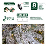 le stelle albero di natale pino verde innevato h 210cm x l 150cm super folto effetto real touch con 2500 luci led incorporate e base croce in ferro pieghevole