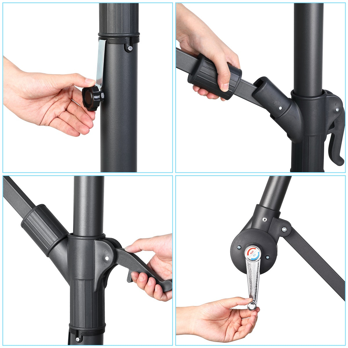 le stelle le stelle ombrellone da giardino 330xh 250cm inclinabile con base a croce e manovella in acciaio e poliestere ean 8024299800686