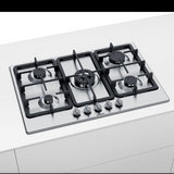 piano gas pgq7b5b90 5f 75cm inox