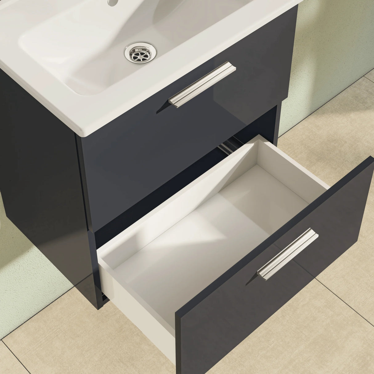 vitra mobile bagno sospeso vitra con lavabo colore antracite 80 cm