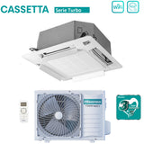 climatizzatore condizionatore hisense inverter a cassetta serie turbo 9000 btu act26ur4rcc8 _ auw26u4rs8 r 32 wi fi optional classe a__ a_ con telecomando e pannello incluso