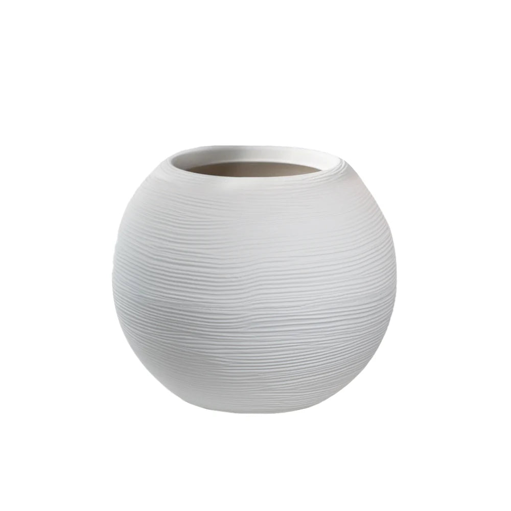 divina garden vaso in resina da esterno interno per piante tondo a sfera di design d 40x33h botticelli bianco ean 8056157808961