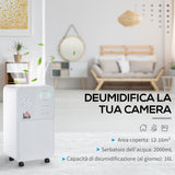 easycomfort deumidificatore portatile da 16l 4 modalita e 2 velocita timer 24h 28x20x50.5cm bianco