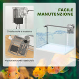easycomfort easycomfort acquario in vetro con luci led da 20l filtro e pompa dacqua 38x26x27 cm bianco