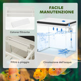 easycomfort easycomfort acquario per pesci rossi 26l con luci led sistema di filtraggio e pompa dacqua 38x26x38 cm bianco