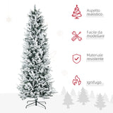 easycomfort easycomfort albero di natale innevato 225cm con 988 rami e base in acciaio per interni con apertura automatica