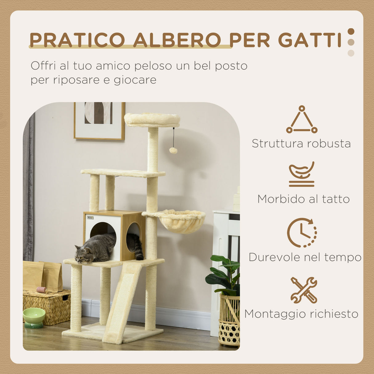 immagine-4-easycomfort-easycomfort-albero-per-gatti-con-casetta-tiragraffi-per-gatti-posatoio-e-paletto-48-5x48-5x141-5-cm-beige