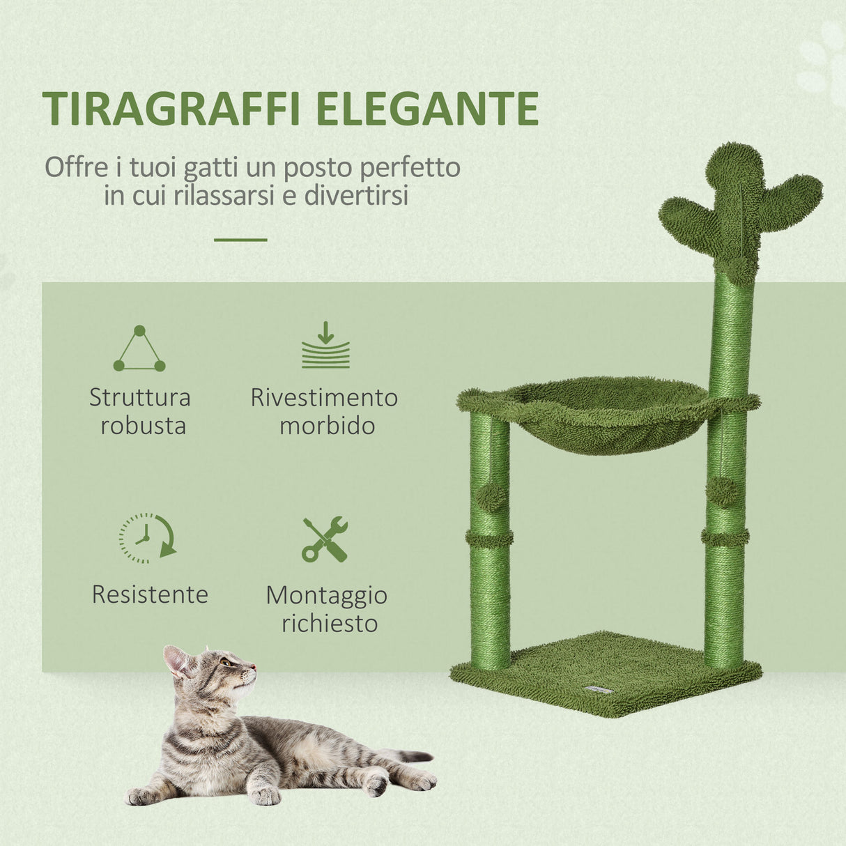 immagine-4-easycomfort-easycomfort-albero-tiragraffi-per-gatti-fino-4-5kg-a-forma-di-cactus-con-palline-e-amaca-40x40x96cm-verde