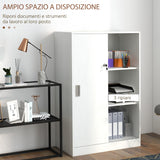 easycomfort easycomfort armadietto da ufficio a 3 ripiani con 2 chiavi di sicurezza in truciolato 80x40x120 cm bianco