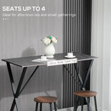 easycomfort easycomfort bancone bar tavolo alto stile industriale effetto marmo legno e acciaio 120x60x102 cm nero