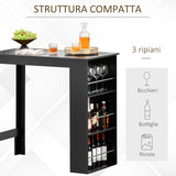 easycomfort easycomfort bancone da cucina tavolo alto con 3 mensole in legno tavolo da bar cucina arredamento moderno casa e bar 112x57x106cm nero