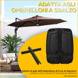 easycomfort easycomfort base per ombrellone a braccio riempibile fino a 75 kg con base a t inclusa 80x60x17 cm nero