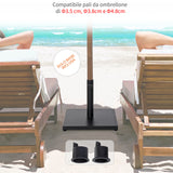 easycomfort easycomfort base per ombrellone quadrata da 18kg per pali da 33 53 8 cm 45x45x39 cm nero
