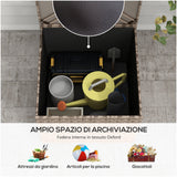 easycomfort easycomfort baule da esterno in rattan pe e acciaio con fodera interna 75x75x70 cm nero e color sabbia