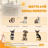 easycomfort easycomfort box per animali con 7 finestre 3 porte e 2 borse portaoggetti in poliestere e acciaio 84x64x53 cm