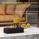 easycomfort easycomfort camino a bioetanolo da tavolo con bruciatore da 1 15l e pannello in vetro 33x16x18cm nero