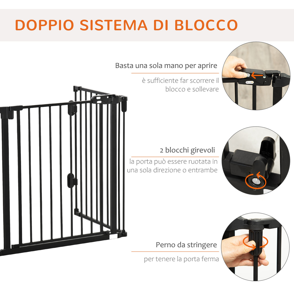 immagine-4-easycomfort-easycomfort-cancelletto-di-sicurezza-pieghevole-e-regolabile-in-acciaio-barriera-per-cani-con-chiusura-automatica-e-sistema-di-blocco-nero