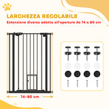 easycomfort easycomfort cancellino per cani regolabile alto con porta piccola e chiusura automatica 74 80x104cm nero