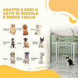 easycomfort easycomfort cancellino per cani regolabile con estensioni porta per gatti e apertura a una mano 76 104x77cm bianco