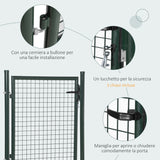 easycomfort easycomfort cancello da giardino in acciaio con serratura e 3 chiavi 97x150cm verde