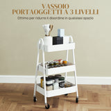 easycomfort easycomfort carrello cucina multiuso a 3 livelli ruote girevoli con freno e maniglie bianco