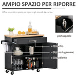 immagine-4-easycomfort-easycomfort-carrello-da-cucina-con-cassetti-portaspezie-e-armadietto-carrelloda-portata-con-4-ruote-e-piano-di-lavoro-in-legno-109x40x89cm-nero