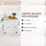 immagine-4-easycomfort-easycomfort-carrello-da-cucina-portavivande-con-cassetti-armadietti-portaspezie-e-4-ruote-legno-111x44-5x82-5cm-bianco