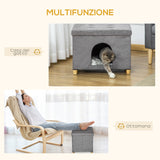 easycomfort easycomfort casetta per gatti pouf poggiapiedi imbottito con cuscino rimovibile e lavabile grigio