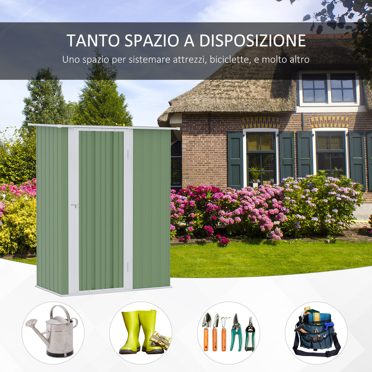 easycomfort easycomfort casetta porta attrezzi capanno in acciaio impermeabile 142x84x189cm