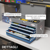 easycomfort easycomfort cassetta attrezzi in acciaio con 6 cassetti un bauletto e 2 chiavi 60x26x34 cm blu