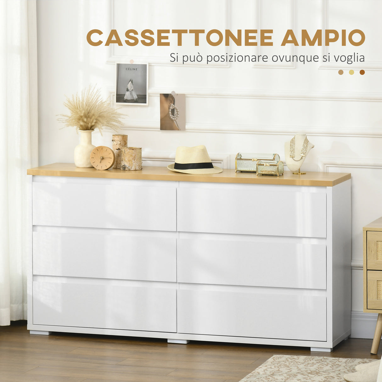 immagine-4-easycomfort-easycomfort-cassettiera-6-cassetti-moderna-in-truciolato-per-camera-da-letto-e-ingresso-140x37x75cm