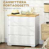 easycomfort easycomfort cassettiera a 3 cassetti in truciolato bianco per camera da letto studio e soggiorno 70lx37x75cm
