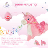 easycomfort easycomfort cavallo a dondolo per bambini 36 72 mesi unicorno a dondolo con suoni in legno e peluche rosa 74x33x62cm