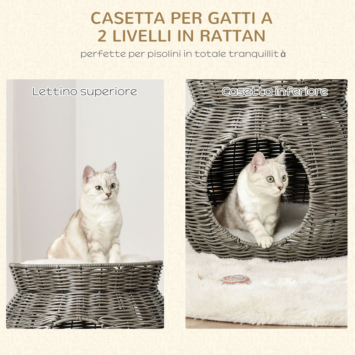 immagine-4-easycomfort-easycomfort-cesta-per-gatti-a-2-livelli-in-rattan-pe-con-cuscini-lavabili-in-peluche-50x43-5cm